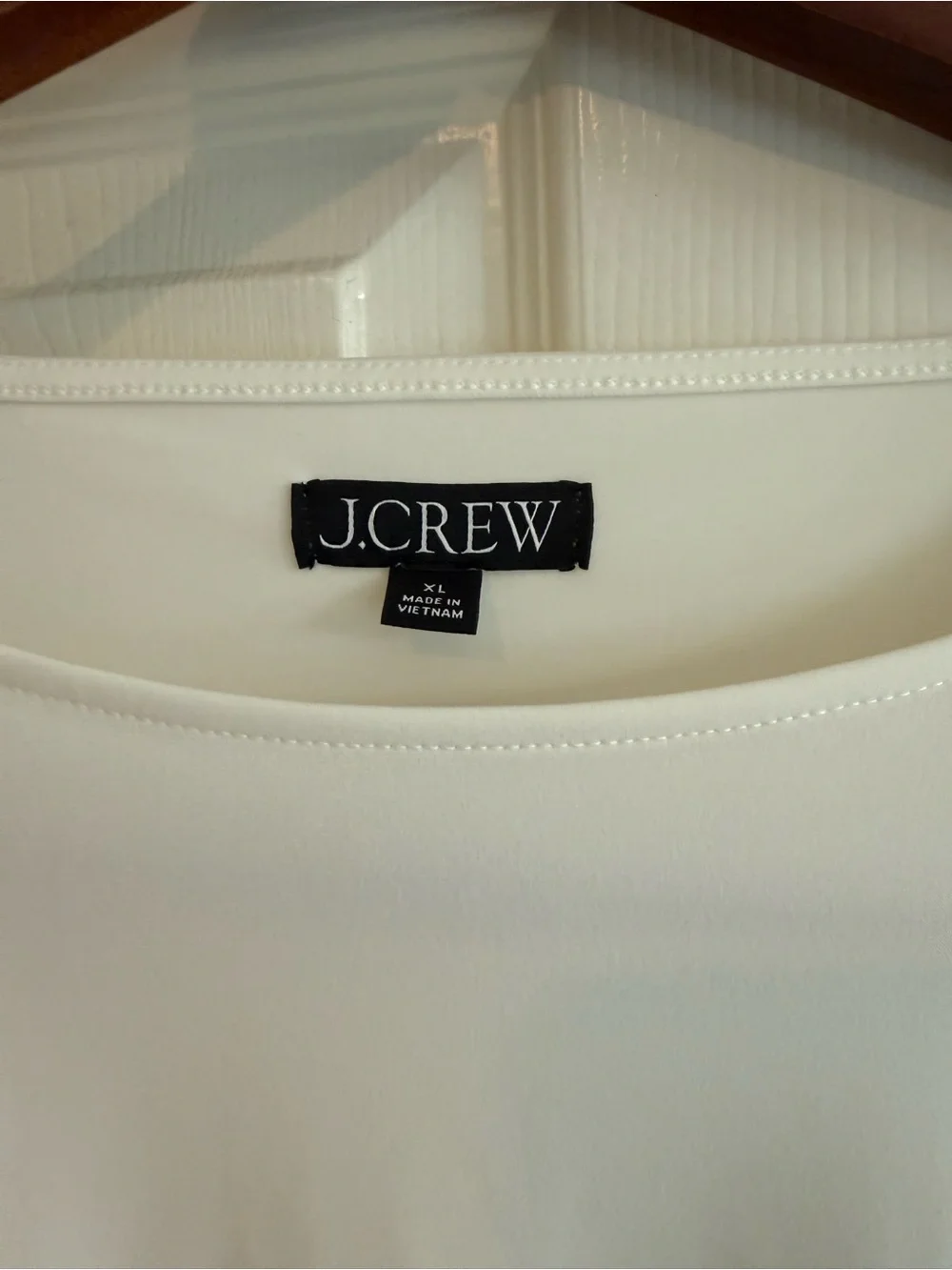 J. Crew White Puff Sleeve Boatneck Top
